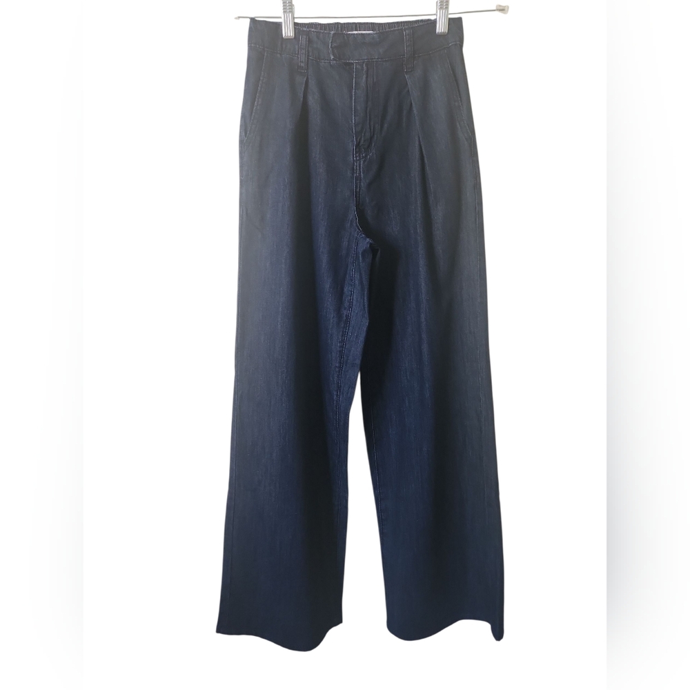 JustFab Women's Wide-Leg High-Rise Denim Pants Size 25